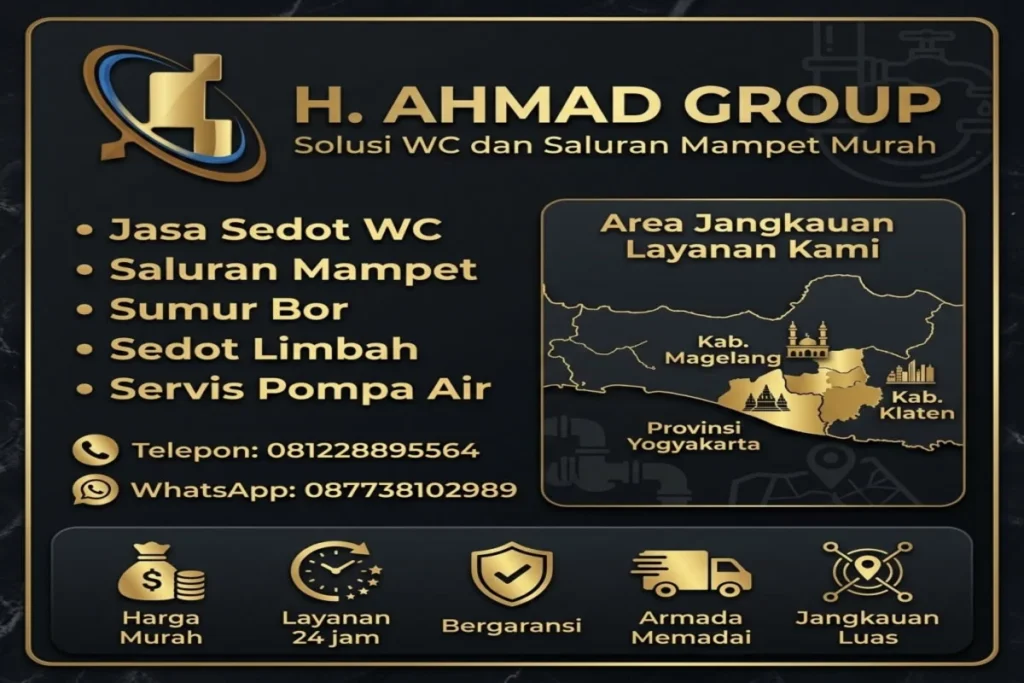 Area layanan sedot wc murah di Yogyakarta, Magelang dan Klaten