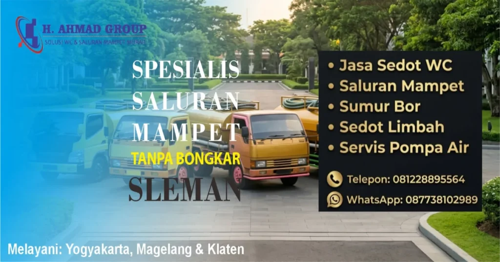 Spesialis tukang servis saluran mampet Sleman